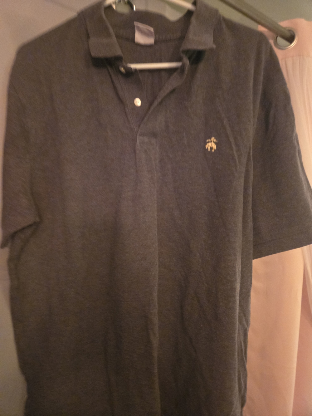 Brooks Brothers Dark Gray Polo with Small Yellow Embroidered Logo